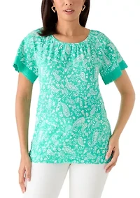 Women's Short Sleeve Raglan Print T-Shirt