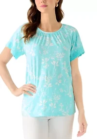 Women's Short Sleeve Raglan Print T-Shirt