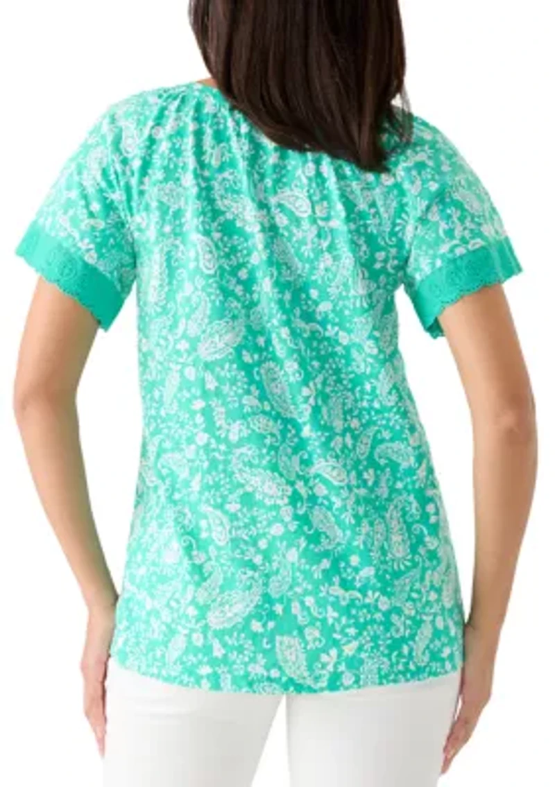 Women's Short Sleeve Raglan Print T-Shirt