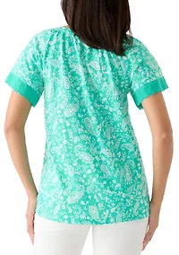 Women's Short Sleeve Raglan Print T-Shirt