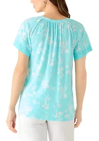 Women's Short Sleeve Raglan Print T-Shirt