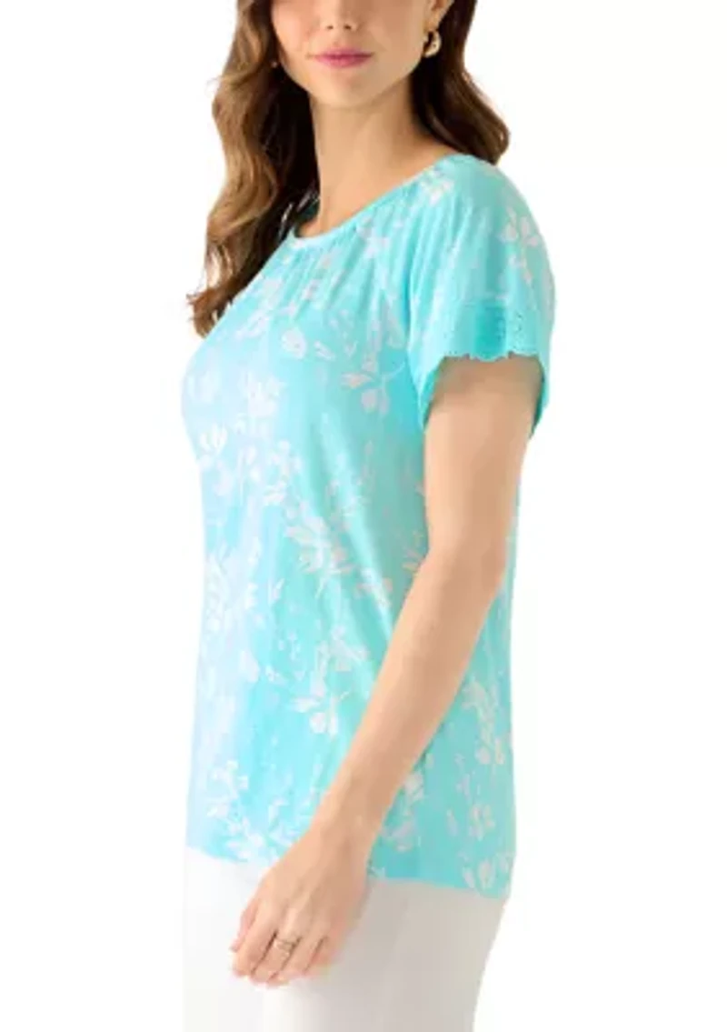 Women's Short Sleeve Raglan Print T-Shirt