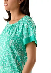 Women's Short Sleeve Raglan Print T-Shirt