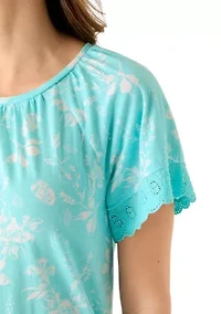 Women's Short Sleeve Raglan Print T-Shirt