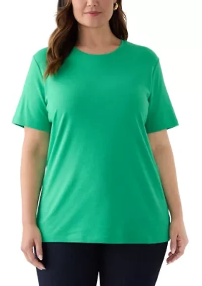 Plus Crew Neck Short Sleeve T-Shirt