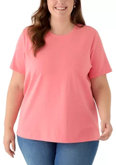 Plus Crew Neck Short Sleeve T-Shirt
