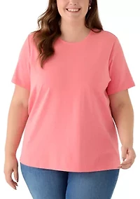 Plus Crew Neck Short Sleeve T-Shirt