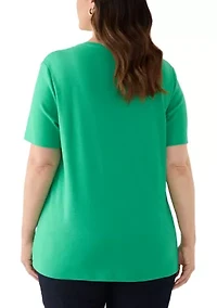 Plus Crew Neck Short Sleeve T-Shirt