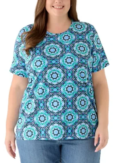 Plus Crew Neck Print T-Shirt