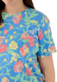 Plus Crew Neck Print T-Shirt