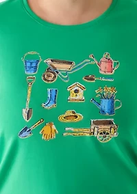 Plus 3/4 Sleeve Crew Neck Graphic Shirt