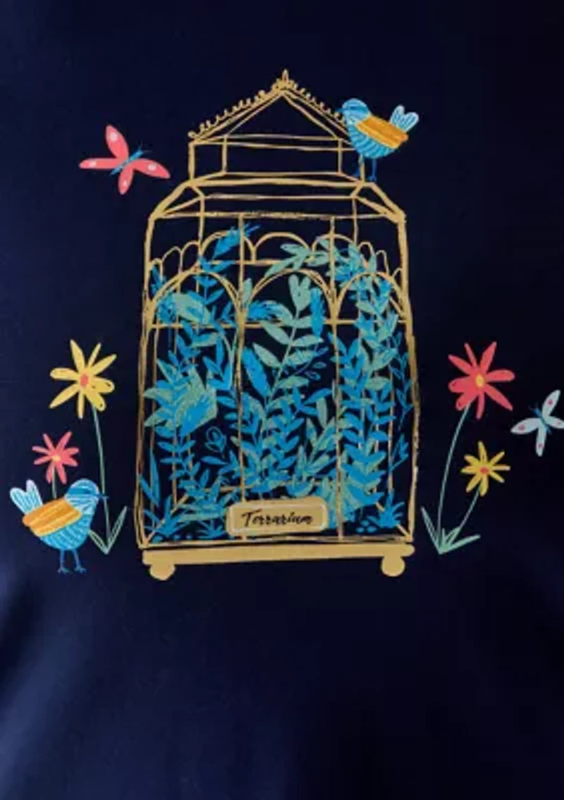 Plus 3/4 Sleeve Crew Neck Graphic Shirt