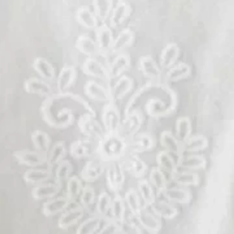 Women's Short Sleeve Embroidered Woven Top