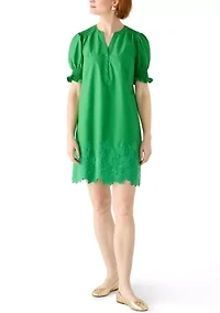 Women's Short Smocked Sleeve Shirtdress