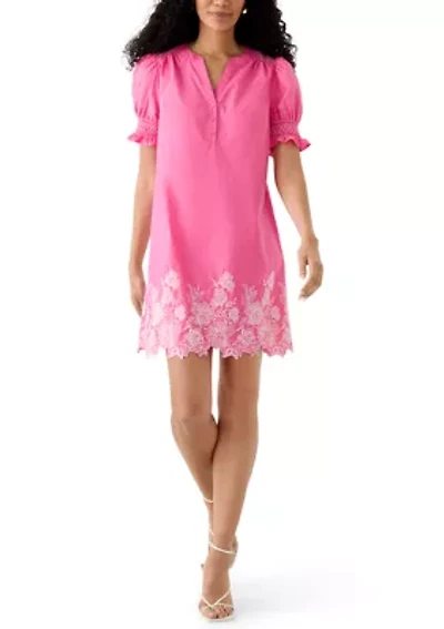 Women's Short Smocked Sleeve Shirtdress