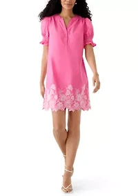 Women's Short Smocked Sleeve Shirtdress