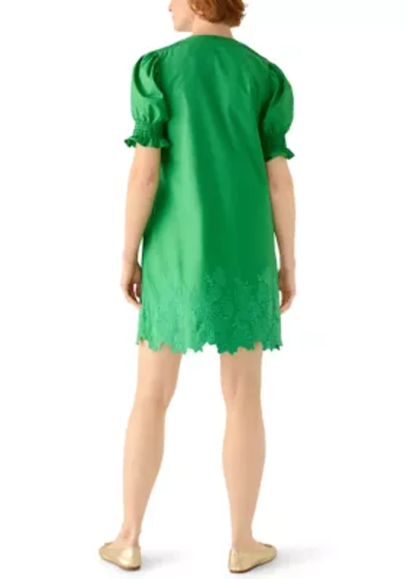 Women's Short Smocked Sleeve Shirtdress