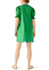 Women's Short Smocked Sleeve Shirtdress
