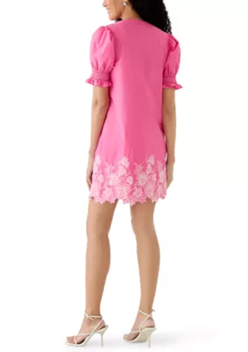 Women's Short Smocked Sleeve Shirtdress