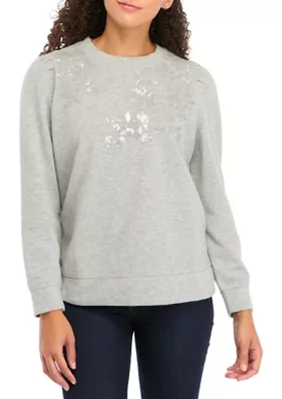 Petite Sequin Sweatshirt