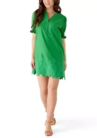 Petite Short Sleeve Smock Dress