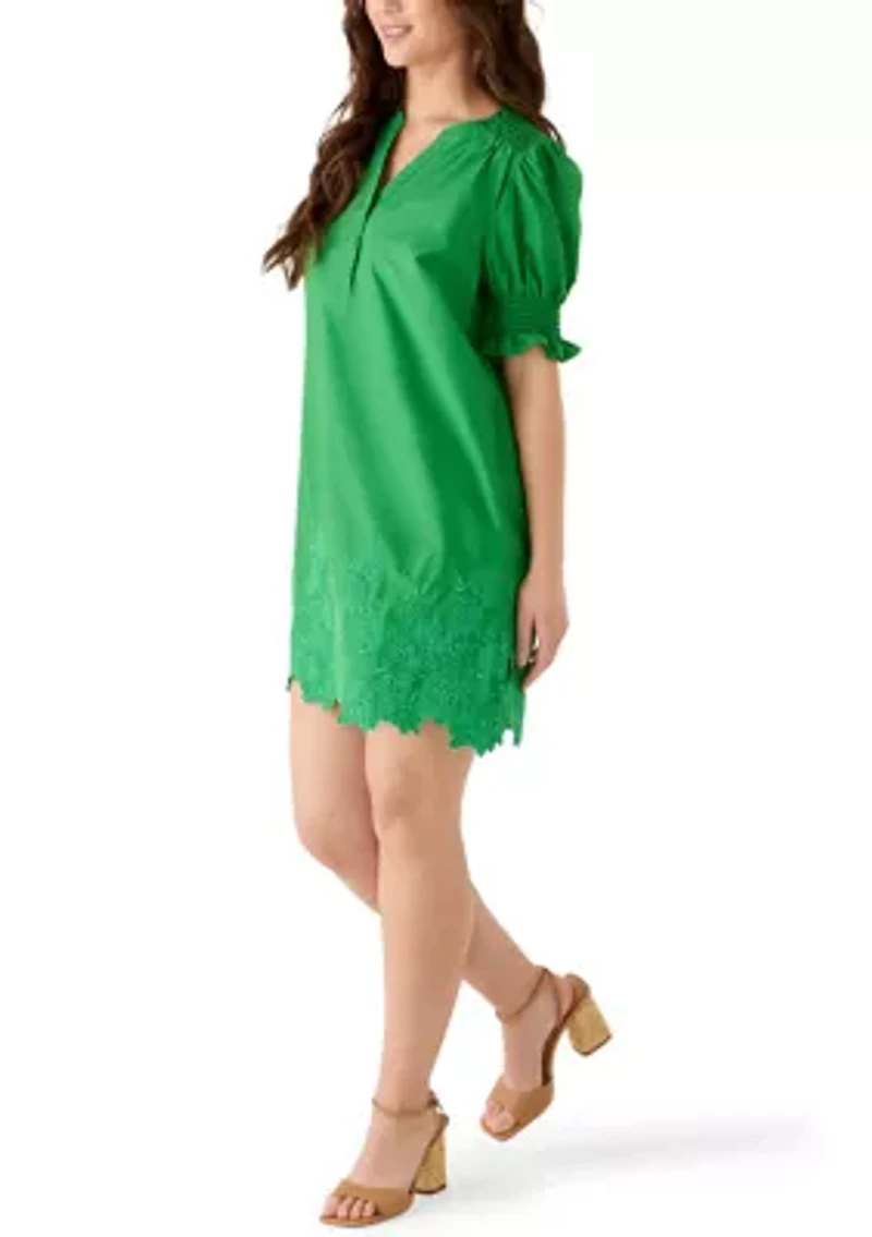 Petite Short Sleeve Smock Dress