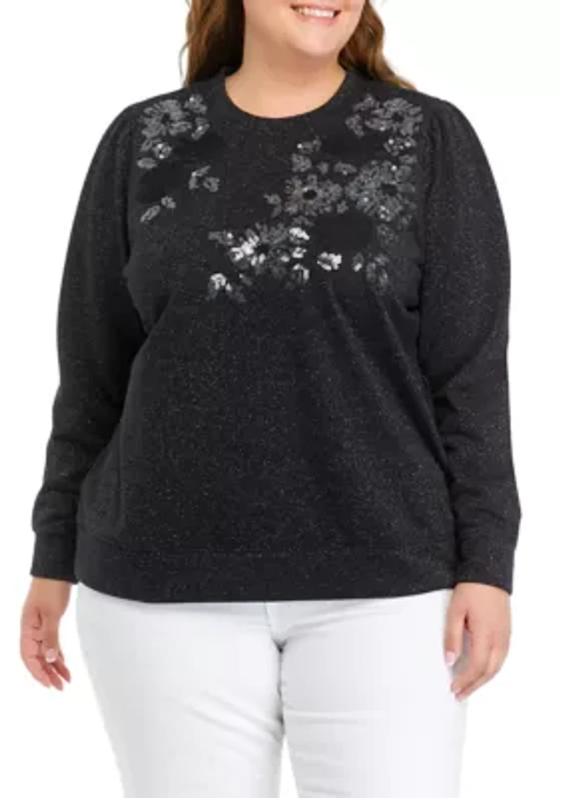 Plus Long Sleeve Sequin Sweatshirt