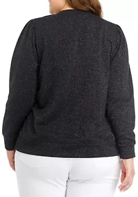 Plus Long Sleeve Sequin Sweatshirt
