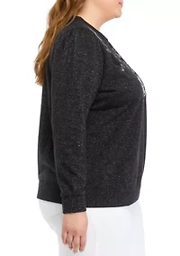 Plus Long Sleeve Sequin Sweatshirt