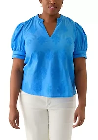 Plus Embroidered Woven Top