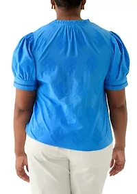 Plus Embroidered Woven Top