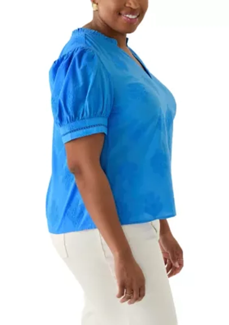 Plus Embroidered Woven Top