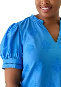 Plus Embroidered Woven Top
