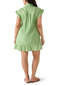 Women's Short Flutter Sleeve Mini Dress
