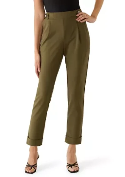 Women's Pleated Cuff Ankle Pants