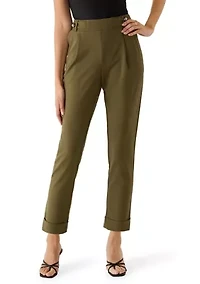 Women's Pleated Cuff Ankle Pants