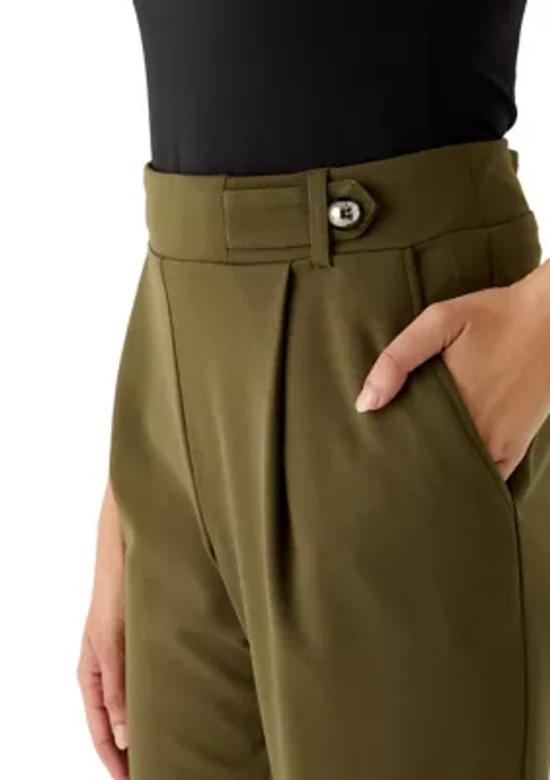 Women's Pleated Cuff Ankle Pants