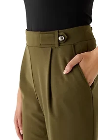 Women's Pleated Cuff Ankle Pants