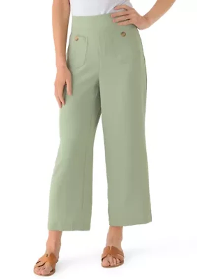 Women's Wide Leg Front Pocket Cropped Pants