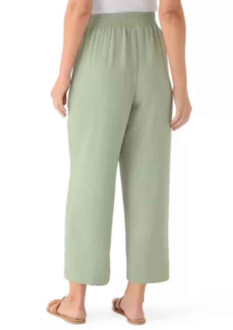 Women's Wide Leg Front Pocket Cropped Pants
