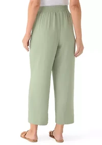 Women's Wide Leg Front Pocket Cropped Pants