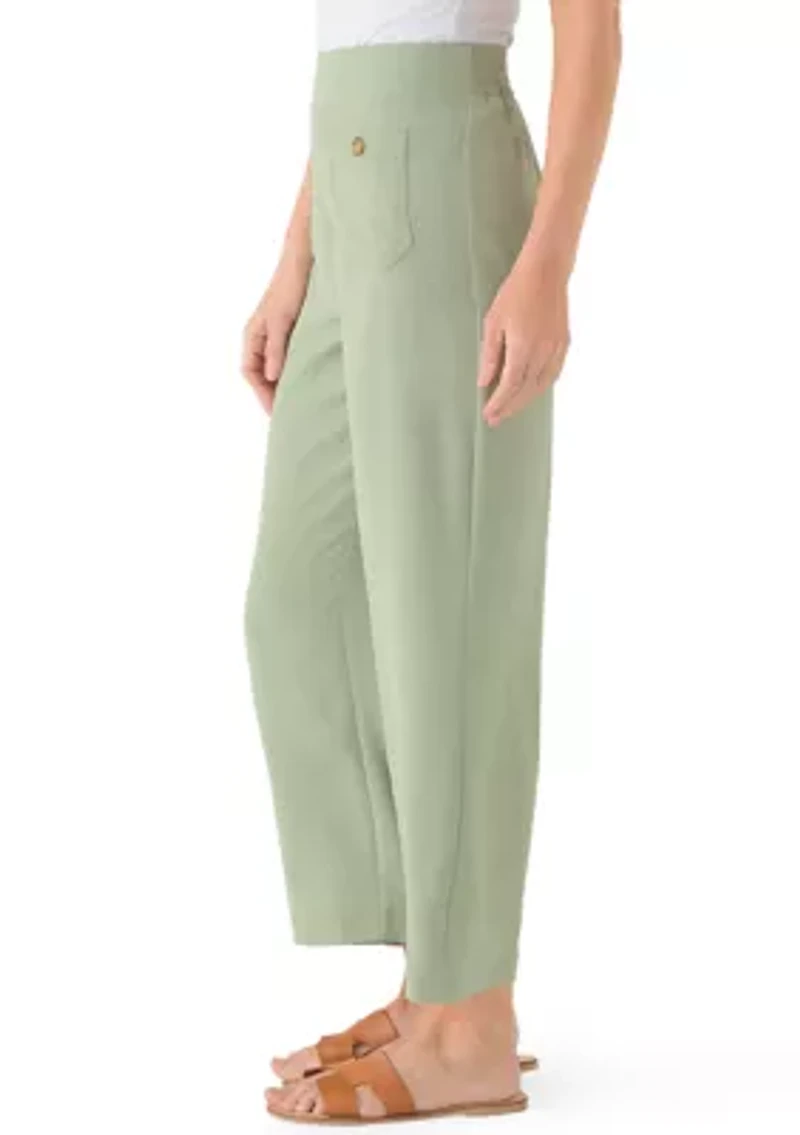 Women's Wide Leg Front Pocket Cropped Pants
