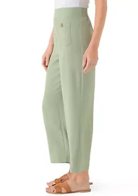 Women's Wide Leg Front Pocket Cropped Pants