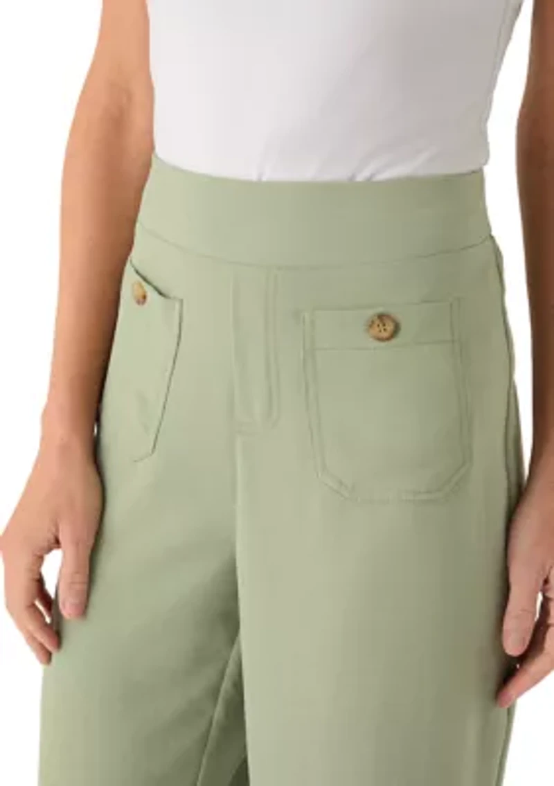 Women's Wide Leg Front Pocket Cropped Pants