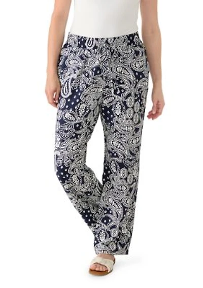 Women's Wide Leg Pull On Bandana Printed Pants