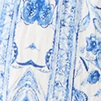 Women's Wide Leg Pull On Border Scarf Printed Pants