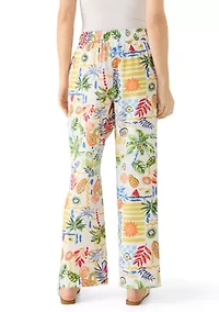 Women's Postcard Print Pants