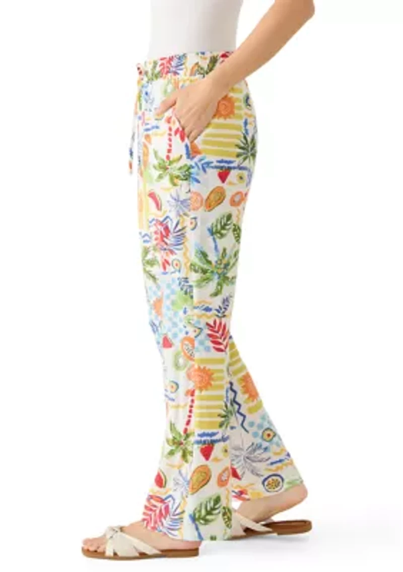 Women's Postcard Print Pants