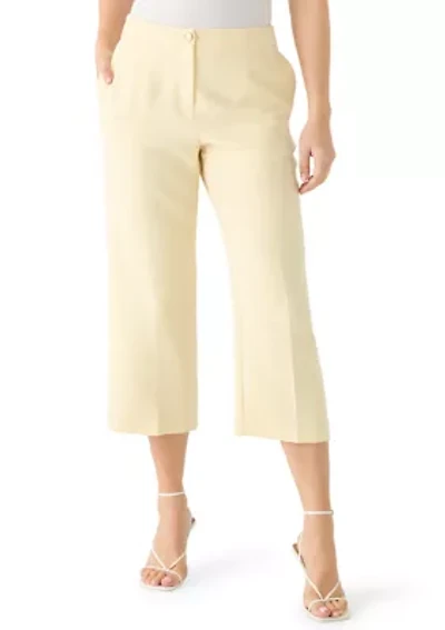Women's Wide Leg Zip Front Cropped Pants