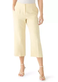 Women's Wide Leg Zip Front Cropped Pants